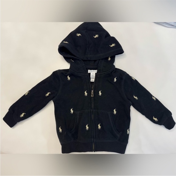 Ralph Lauren Black Sweatshirt with Embroidered Details - Picture 1 of 2